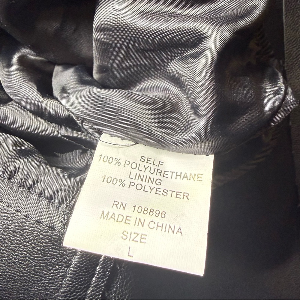 For Her Black High Low Faux Leather Belted Trench Coat - Picture 4 of 4